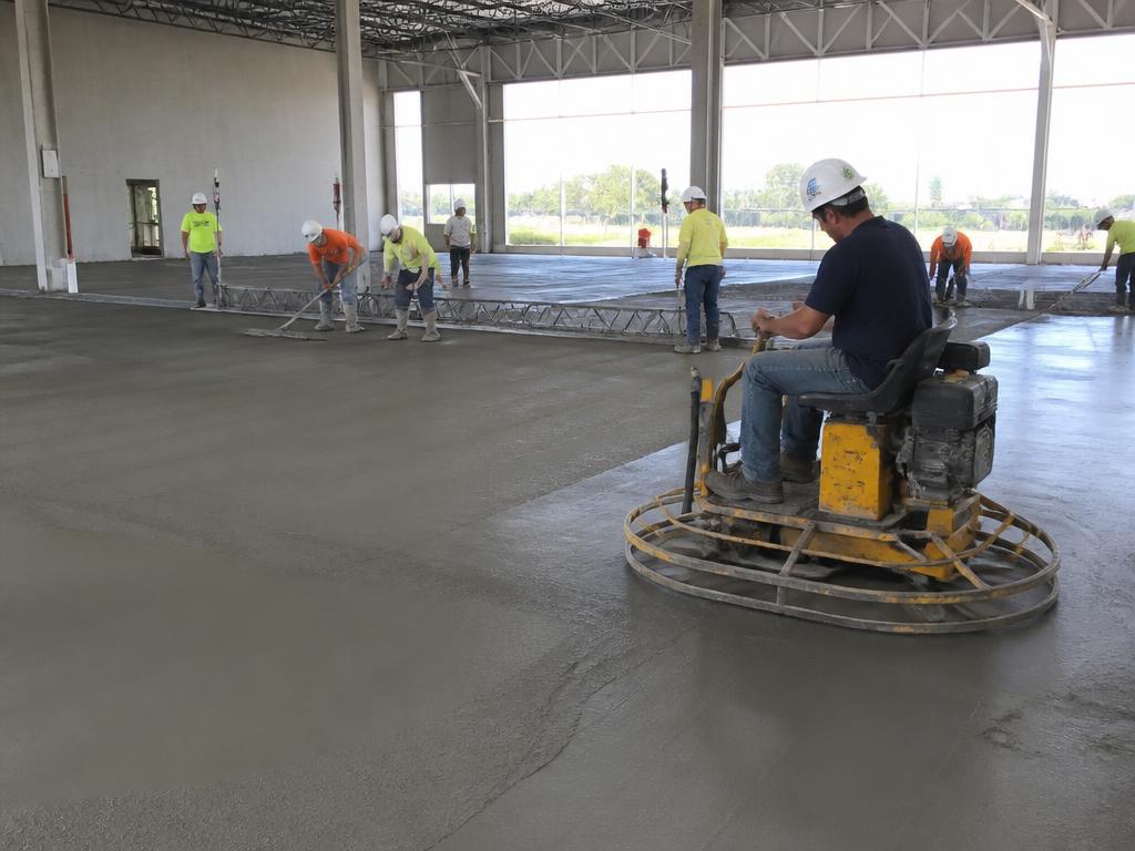 Concretagem e acabamento de piso industrial